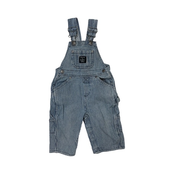 Key Other - Lakin McKey by KEY Baby Overalls 9M Blue White Railroad Stripe Denim